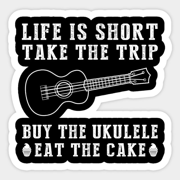 Ukulele Serenade: Strumming through Life's Adventures with Sweet Melodies! Sticker by MKGift